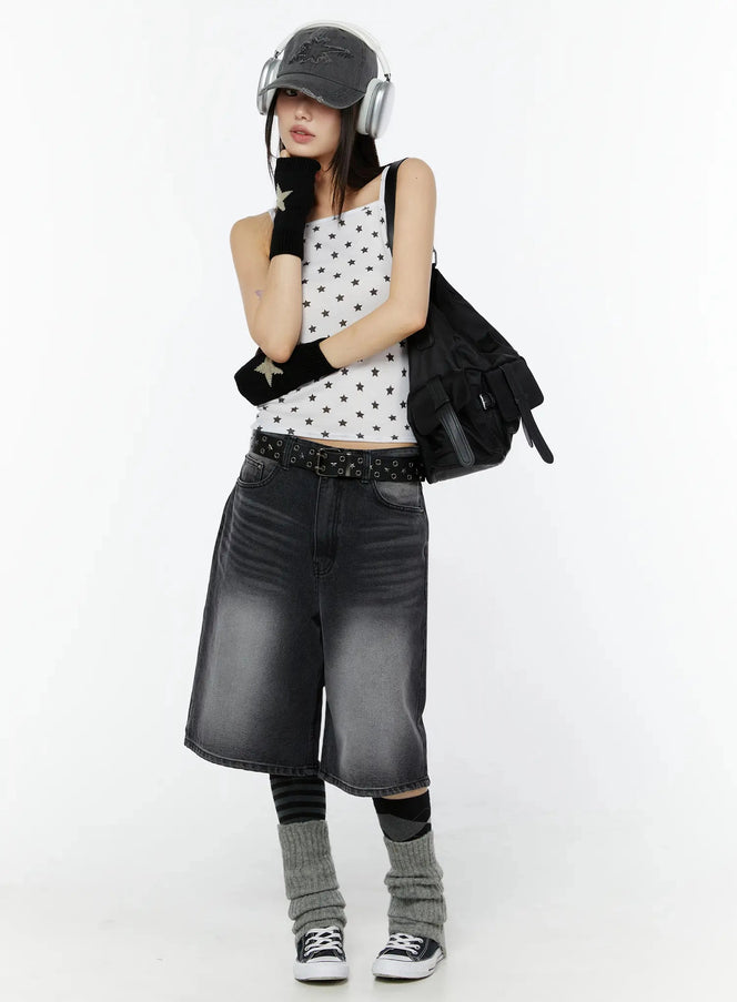 star-print-cami-iu518 / White