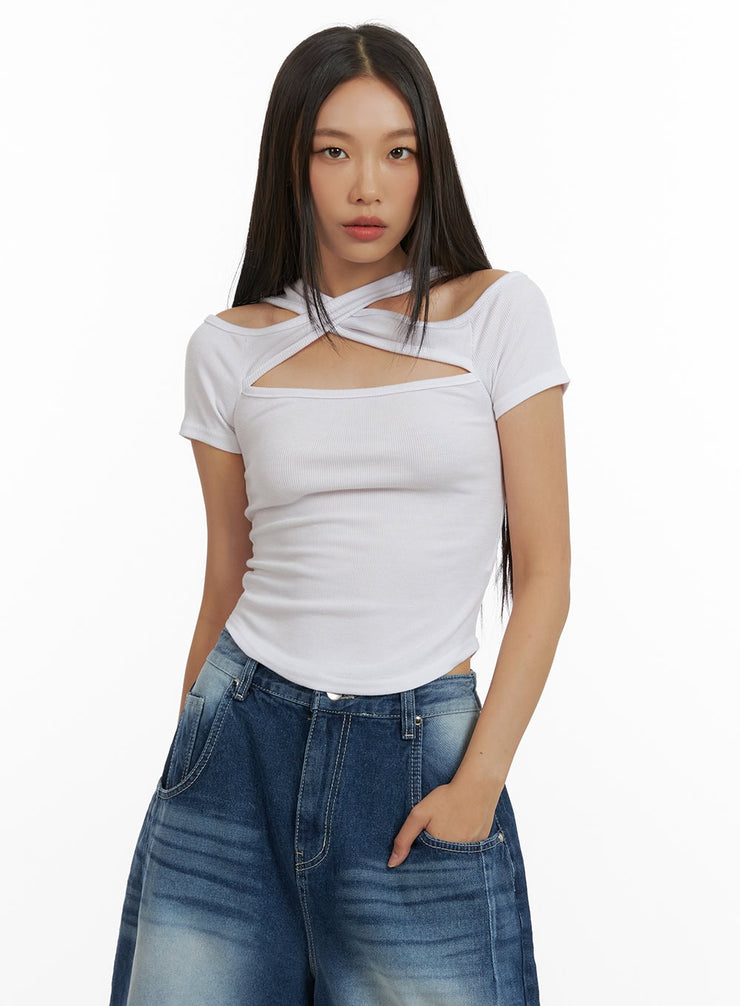 twist-cut-out-crop-top-cu414 / White