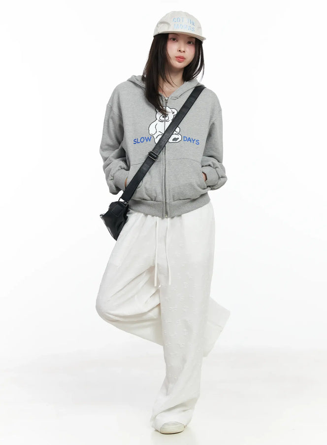 bow-embossed-wide-pants-if525 / White