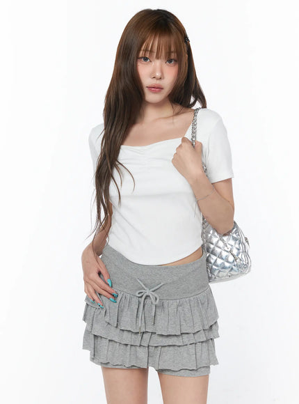 sweetheart-neck-short-sleeve-tee-cy529 / White