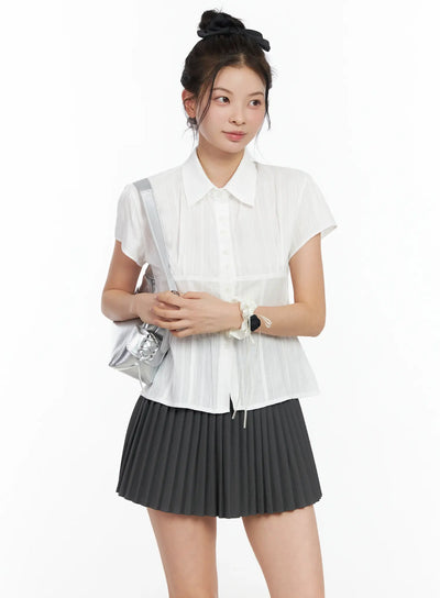 lace-short-sleeve-blouse-im524 / White