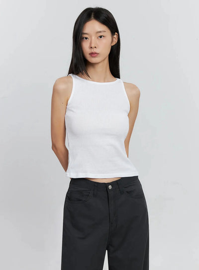 ribbed-cami-tank-is515 / White