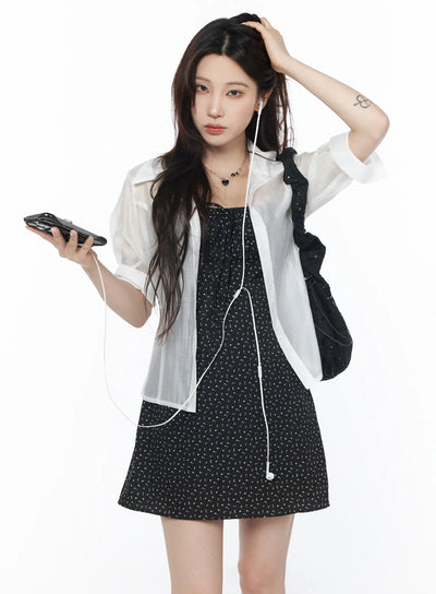 sheer-tie-back-shirt-cu503 / White