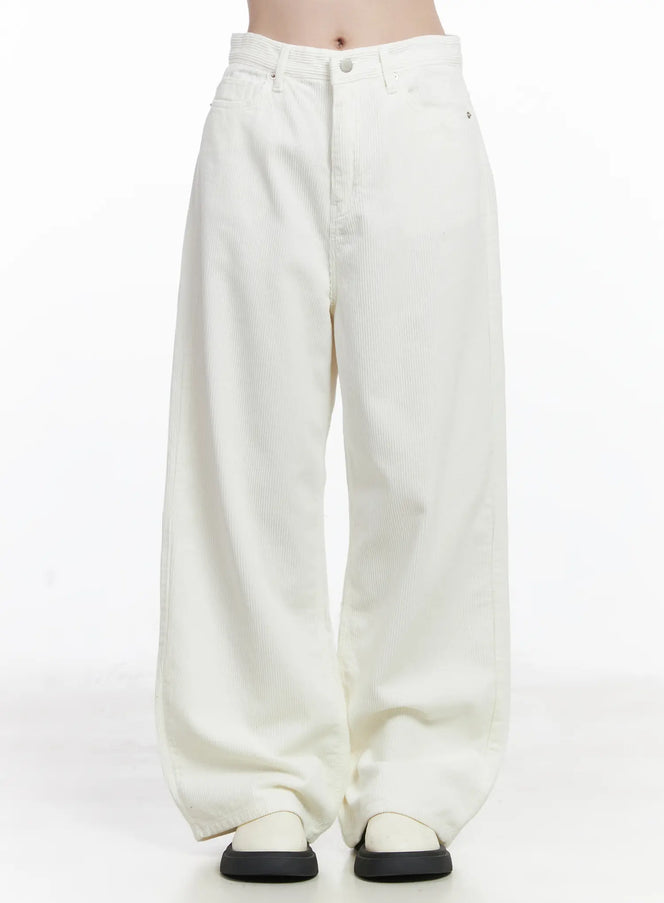 relaxed-fit-corduroy-pants-cj507 / White