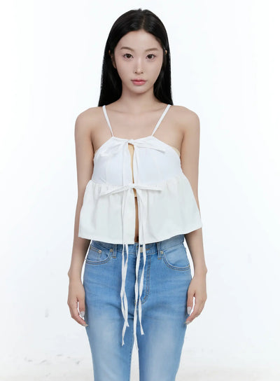 ribbon-tie-tank-top-cl530 / White