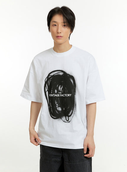 mens-round-neck-graphic-t-shirt-il418 / White