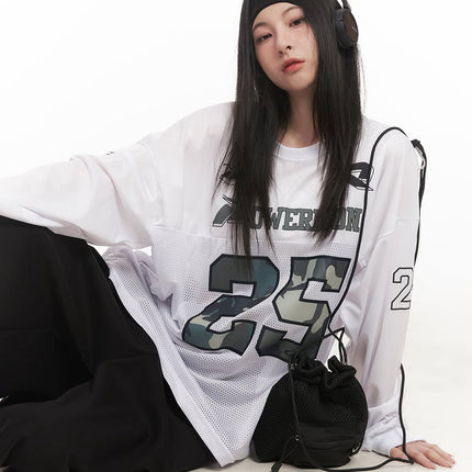 camo-oversized-mesh-jersey-top-cm518 / White