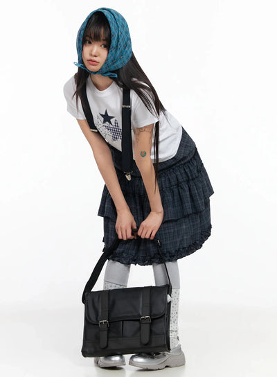 star-patchwork-crop-top-ia523 / White