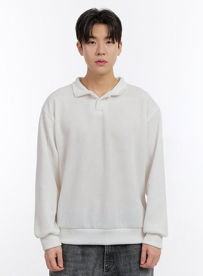 mens-essential-collared-sweatshirt-im525 / White