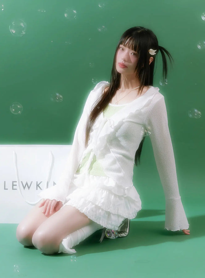 shher-ruffle-knit-cardigan-cm524 / White