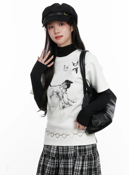 bambi-graphic-t-shirt-cn527 / White