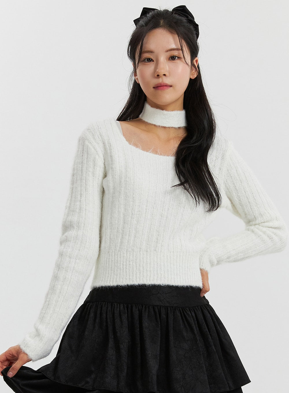 soft-square-neck-sweater-od318 / White