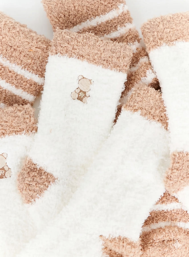 teddy-bear-fuzzy-socks-iy511 / White