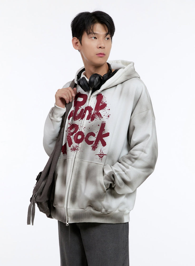 mens-oversized-punk-rock-hoodie-jacket-ig427 / White