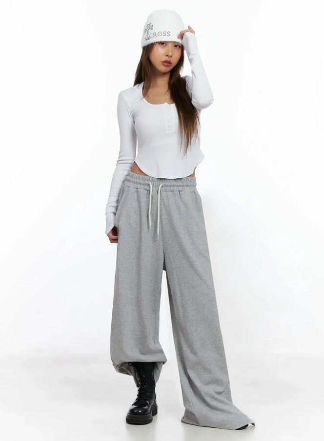 Button Crop Hooded Top ID503