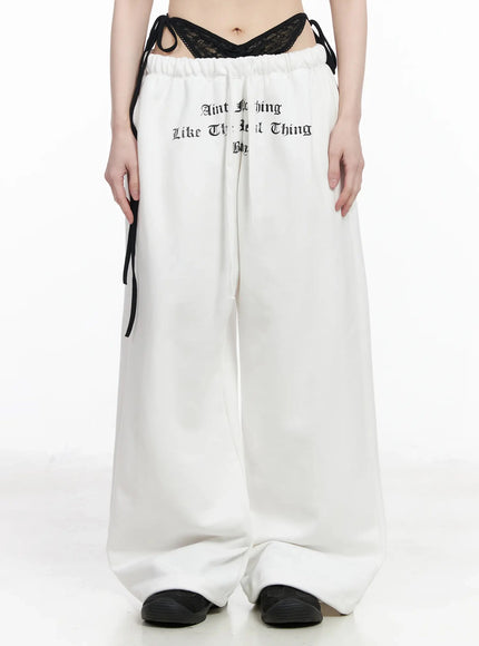 trendy-lace-up-wide-leg-sweatpants-iu509 / White