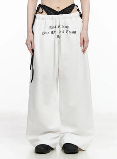 trendy-lace-up-wide-leg-sweatpants-iu509 / White