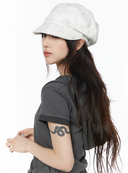 cubical-star-string-beret-cu510 / White