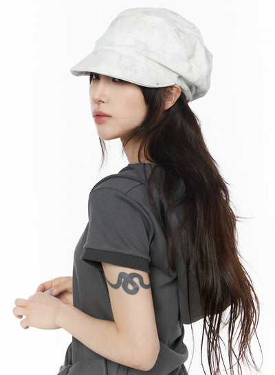 cubical-star-string-beret-cu510 / White