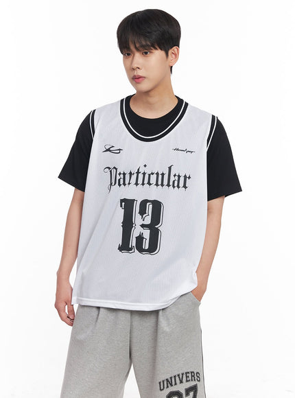 mens-mesh-sleeveless-jersey-iy520 / White