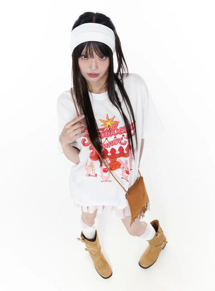 oversized-strawberry-graphic-tee-cu519 / White