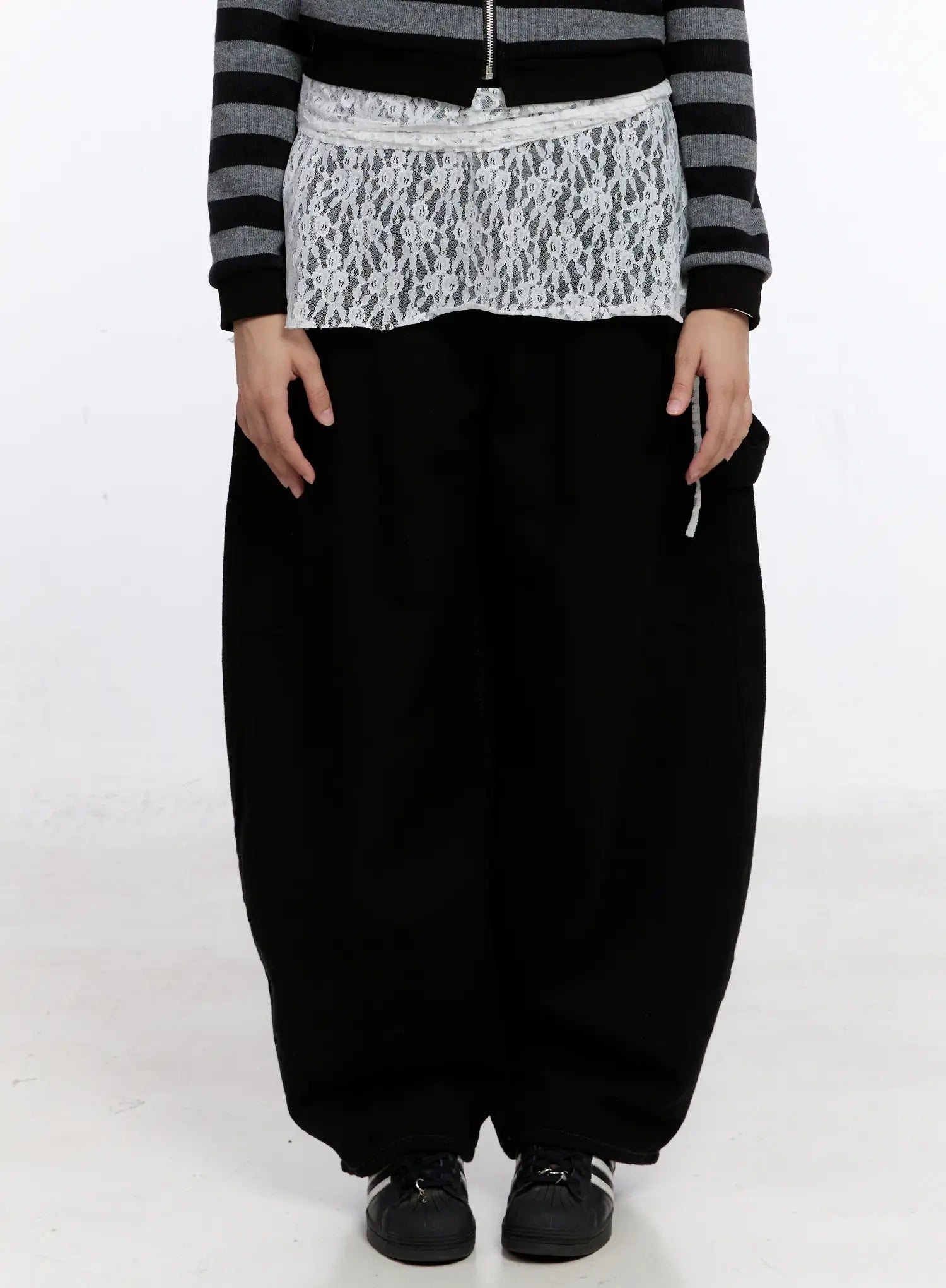 lace-layered-wrap-skirt-cs524 / White