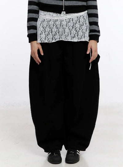 lace-layered-wrap-skirt-cs524 / White