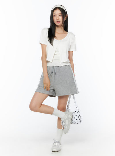 eyelet-crop-cardigan-iu519 / White