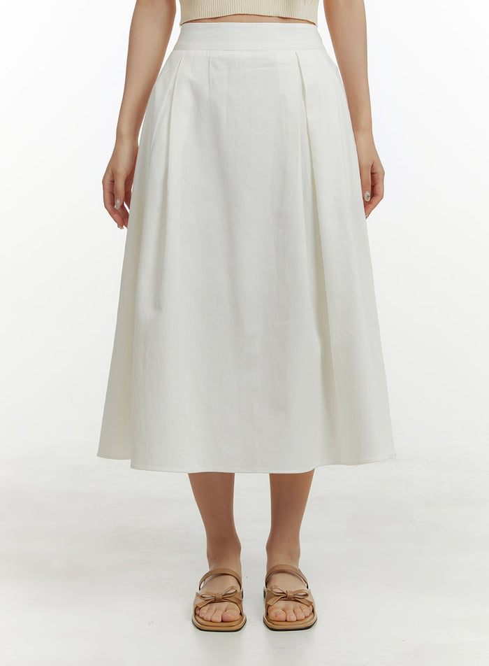 a-line-flare-midi-skirt-oy413 / White