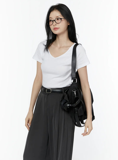 casual-v-neck-cotton-tee-iu503 / White