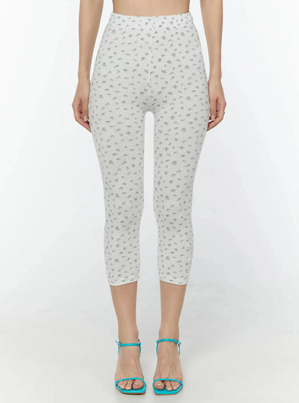 floral-button-7-8-leggings-iu522 / White