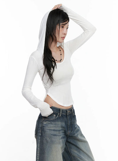 basic-slim-fit-hoodie-cs526 / White