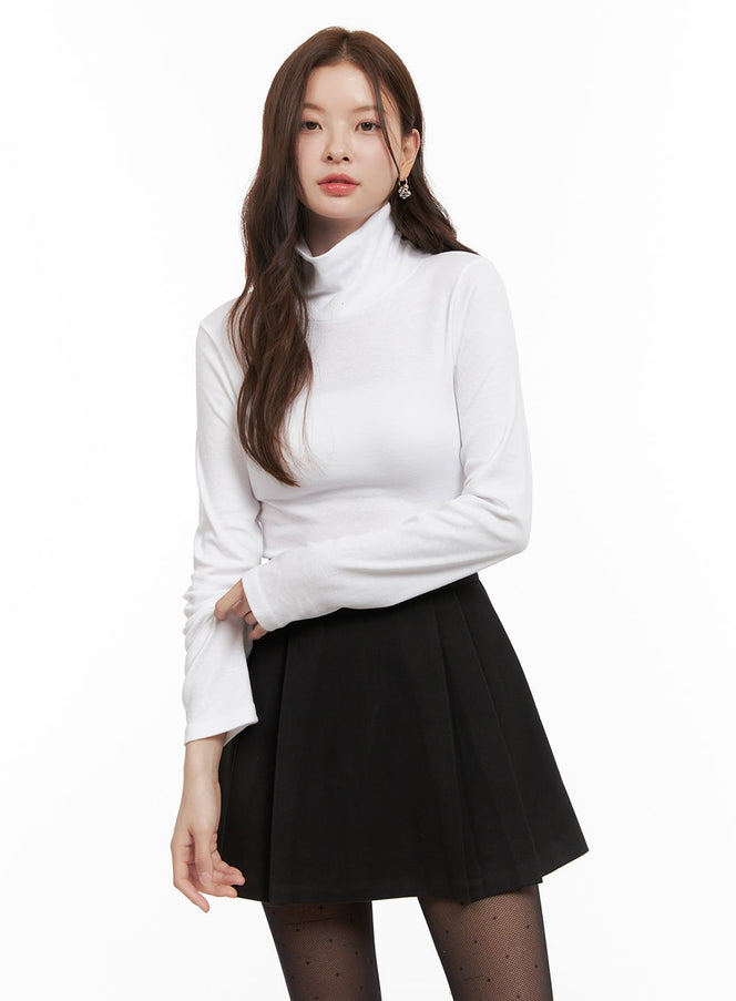 classic-solid-cotton-turtleneck-top-od403 / White