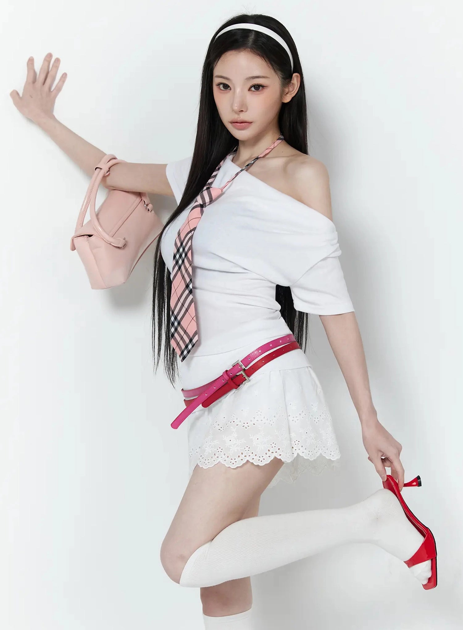 draped-one-shoulder-shirred-top-iu512 / White