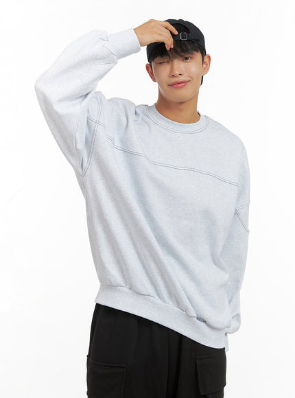 mens-stitch-oversize-cotton-sweatshirt-is419 / White