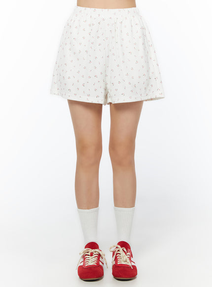 floral-print-shorts-iu516 / White