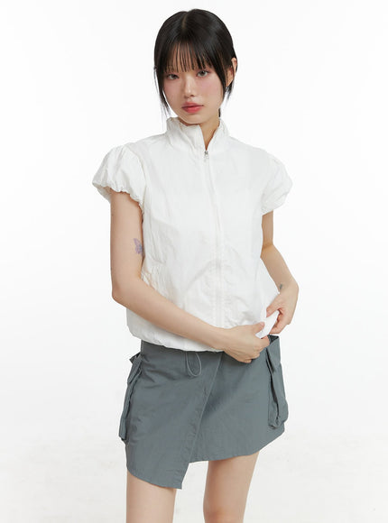 puff-sleeve-short-sleeve-jacket-cl403 / White