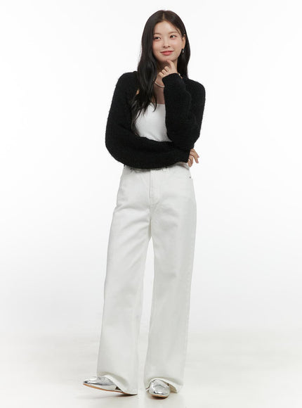 cotton-solid-wide-leg-pants-os423 / White