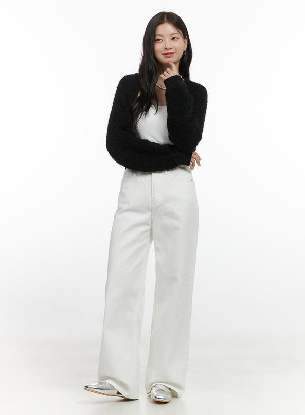 cotton-solid-wide-leg-pants-os423 / White