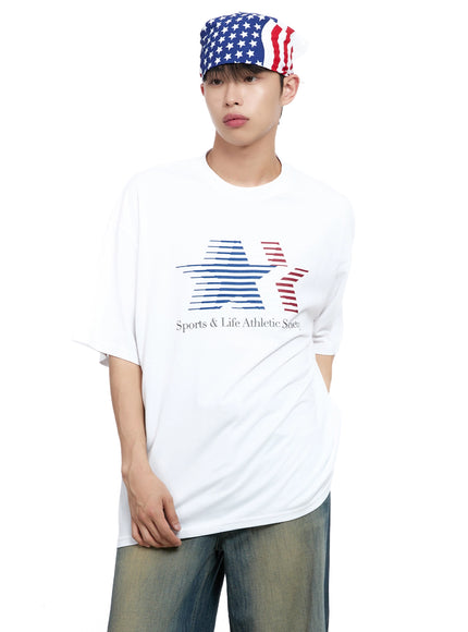 mens-oversized-star-graphic-t-shirt-ig520 / White