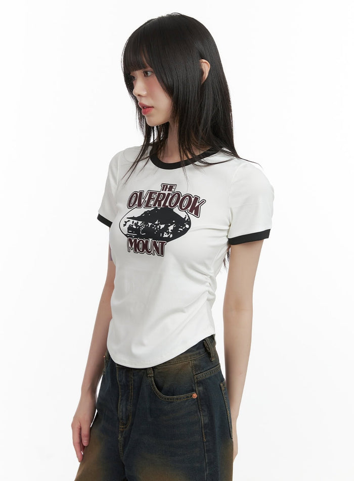 contrasting-graphic-tee-cy414 / White