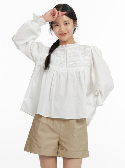 frill-lace-blouse-of419 / White