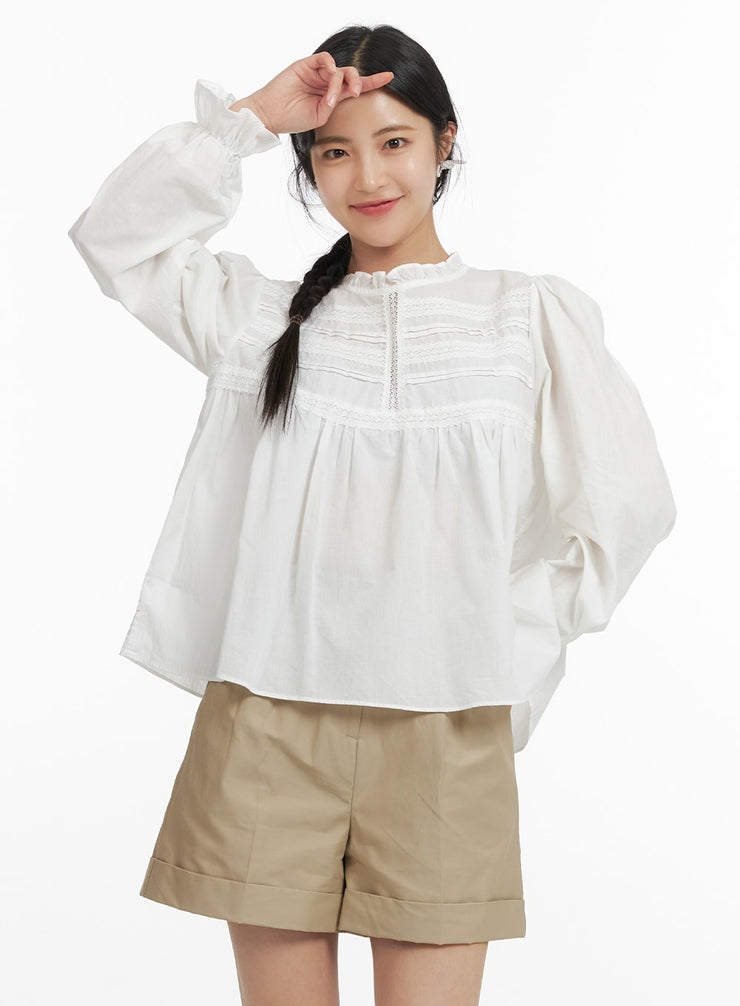 frill-lace-blouse-of419 / White