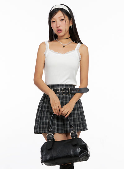 lace-trim-cami-top-ig527 / White