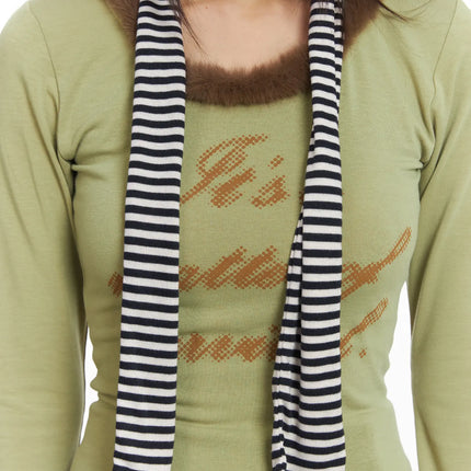 striped-muffler-cd519 / White