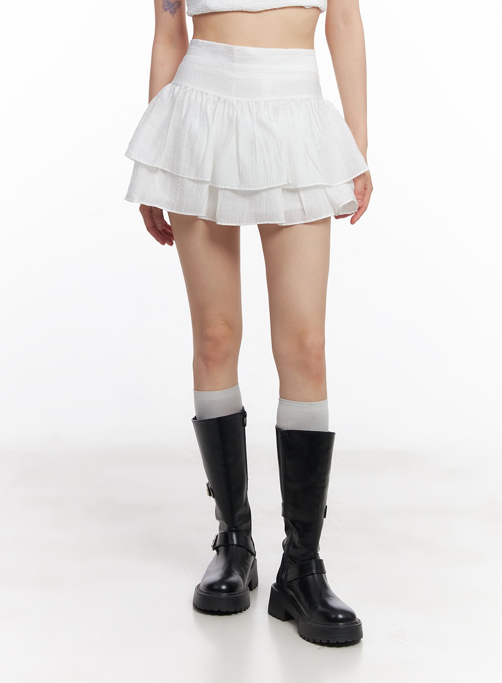Ruffle Tiered Mini Skirt CY514 Korean Women's Fashion LEWKIN