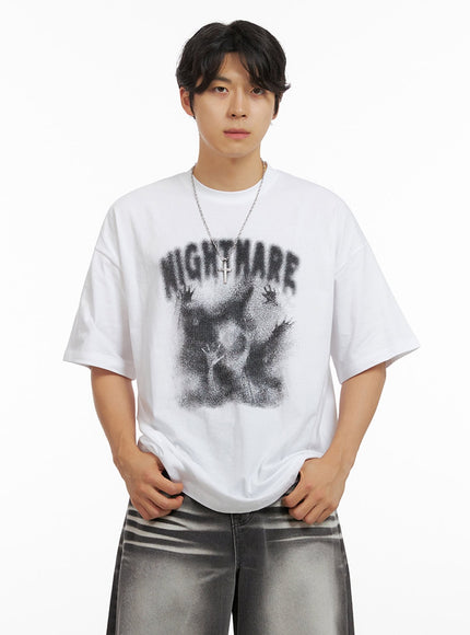 mens-nightmare-graphic-t-shirt-ig409 / White