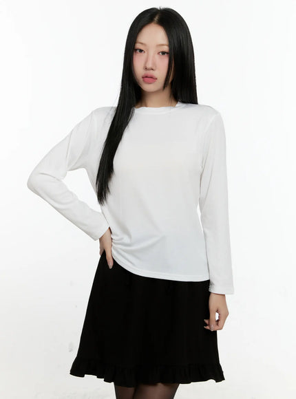 basic-fleece-long-sleeve-tee-cn506 / White
