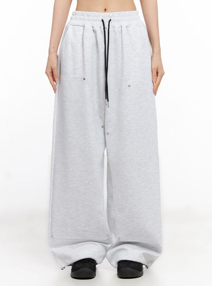 wide-leg-stud-accent-sweatpants-ig508 / White