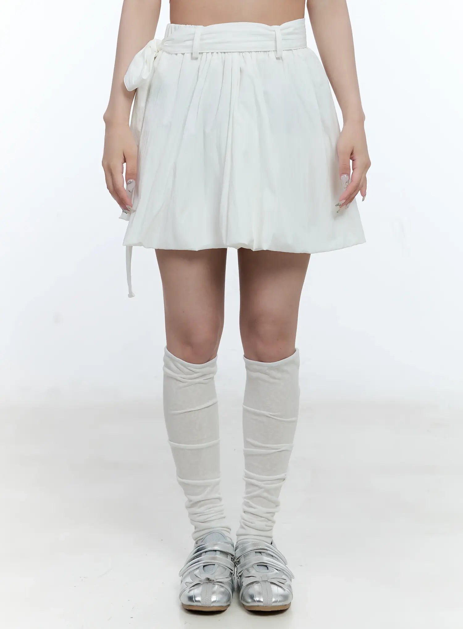 wrap-style-balloon-skirt-cl530 / White